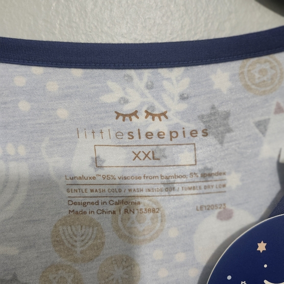 Little Sleepies Blue Pajama Top Size XXL New With Tags - Picture 3 of 6